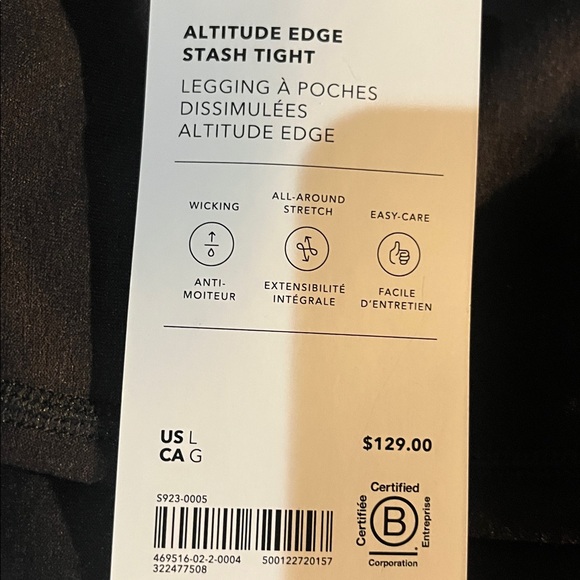 NWT- Athleta Altitude Edge Stash Tight in Polartec Power Large - Picture 8 of 8